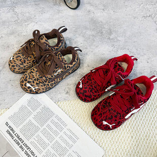 头层牛皮女童鞋子阿甘鞋儿童运动鞋2025春秋新款男童德训鞋休闲鞋