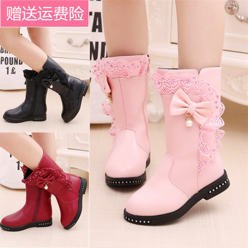 冬季小女孩长靴子韩版高筒靴韩版