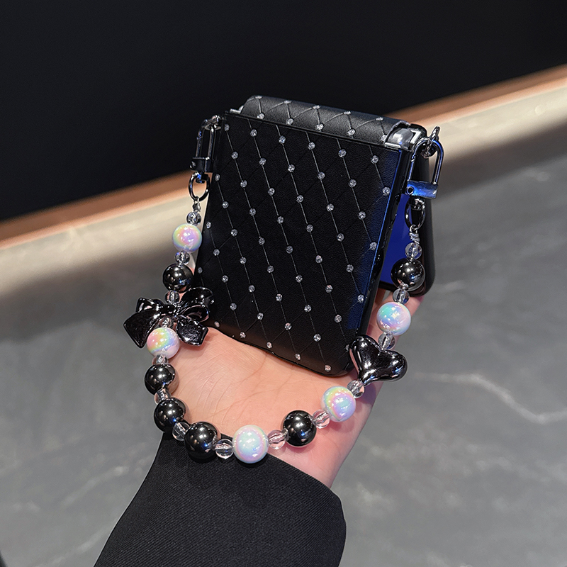 适用小米MIX Flip2荣耀v折叠屏摩托罗拉华为P50pocket2手机壳nova三星zflip6轻奢水钻OPPOn3/vivoxflip手链女