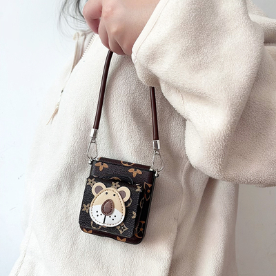 适用华为purax手机壳pocket2荣耀magicV小米MIX Flip2折叠屏OPPON3三星zflip5/6/7零钱包xflip手提绳奢华全包