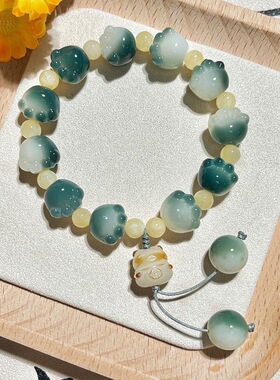 猫爪手链串珠珠子绕指柔文玩小众设计男盘玩佛珠饰品手工