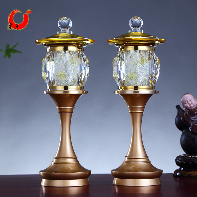 台湾水晶黄铜佛灯佛前供灯
