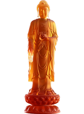 古法琉璃西方三圣佛像供奉