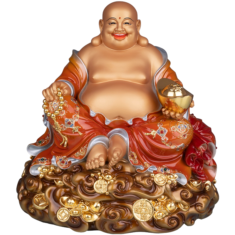 圆通工艺纯铜自在笑佛弥勒佛像