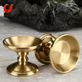 4小时酥油蜡烛烛台黄铜酥油灯座小号灯盏灯架供灯底座蜡烛台供佛