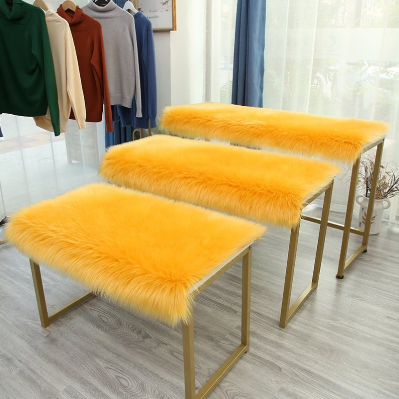 拍照型桌面毯地垫子可坐睡卡通复古风毛垫鞋店展柜毛垫午休记忆棉