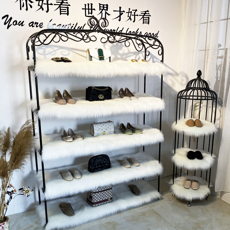 毛毛地毯长毛绒服装店货架毛垫商铺装饰桌垫橱窗垫鞋店柜台垫