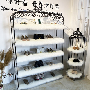 毛毛地毯长毛绒服装店货架毛垫商铺装饰桌垫橱窗垫鞋店柜台垫