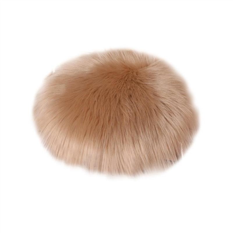 长毛绒梳妆台毛毛垫毛绒电脑桌面垫休闲椅凳子坐垫圆形地毯地垫