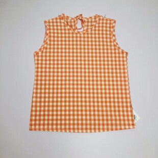 小清新 吊带夜衫 纯棉格子复古少女无袖 套头背心透气吸湿排汗夏季