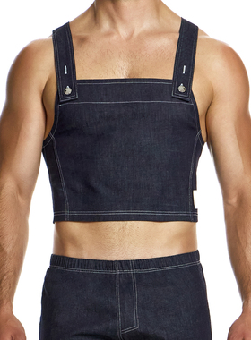 MODUS VIVENDI 复古纽扣牛仔性感高腰露脐男士无袖背心 11431