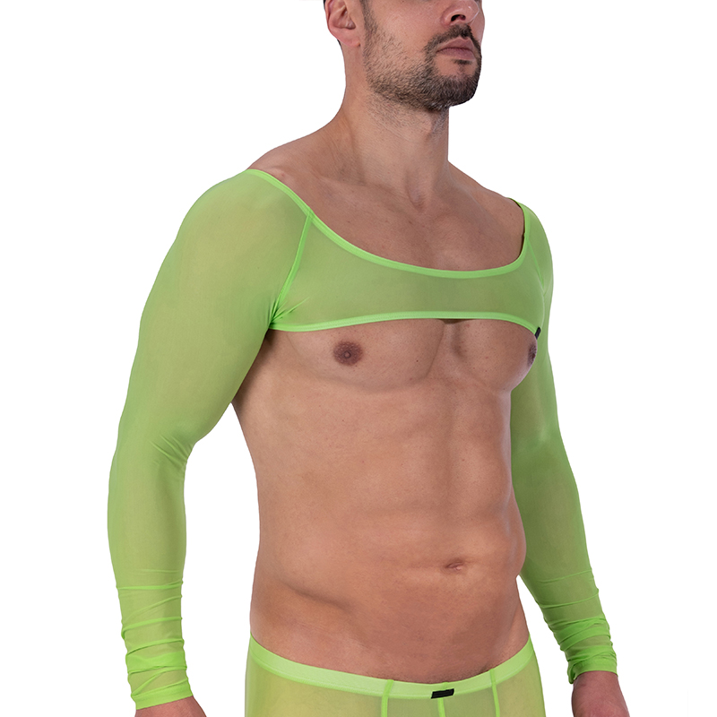 MANSTORE透视镂空剪裁长袖肩带