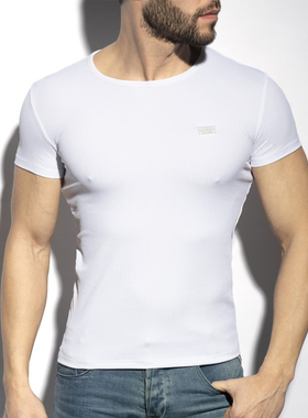 ES COLLECTION 运动螺纹男士圆领短袖T恤 健身跑步透气修身TS302