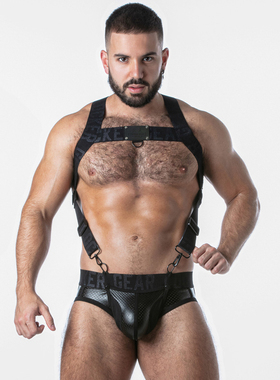 LOCKER GEAR 性感吊环拆卸派对野狼弹力男士连体肩带 LK0745