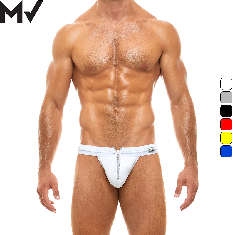 复古拉链高弹立体U凸三角内裤