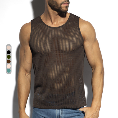 ESCOLLECTION复古网眼无袖T恤