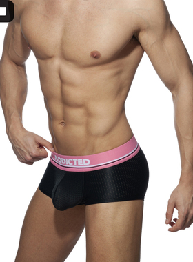 【现货】Addicted 吊环分仓囊袋透气网眼运动男士平角内裤AD923