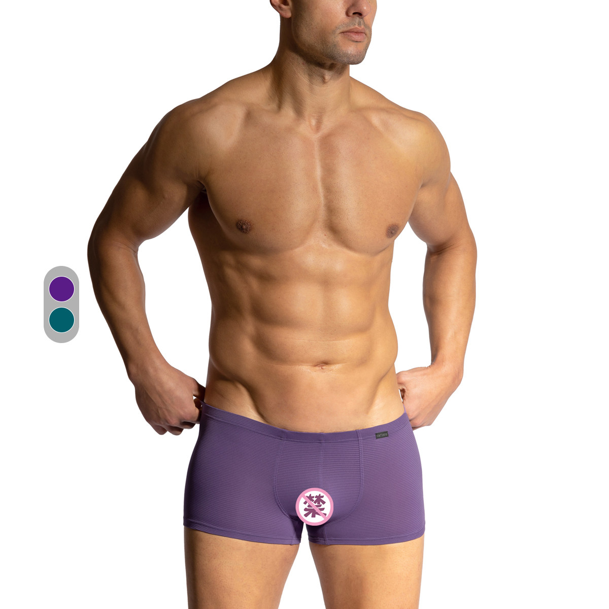 OLAFBENZ舒适透视条纹平角内裤