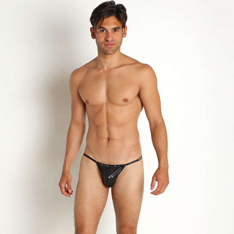 MANSTORE丝滑弹力闪亮漆皮丁字裤