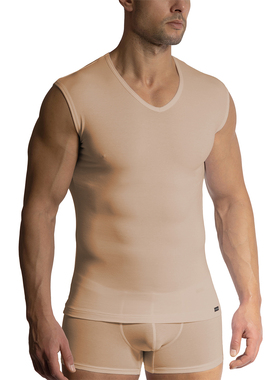 OLAF BENZ 亲肤贴身透气舒适弹力棉柔软修身男士无袖背心 1-07422