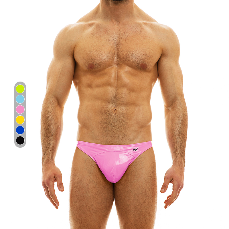 MV闪耀PU高叉低腰男士三角内裤