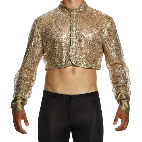 MV柔软奢华亮片派对透视长袖外套