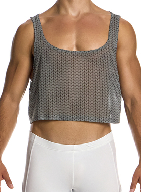 MODUS VIVENDI 男士无袖背心 修身柔软性感透视网纱高腰 04531