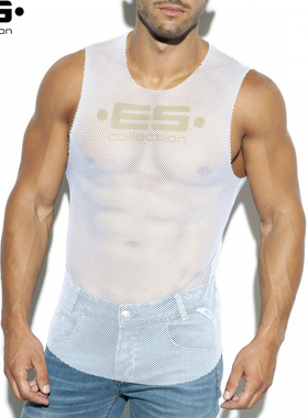 【现货】ES collection 字母印花网眼透气运动性感男士背心TS260