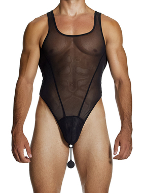 MODUS VIVENDI 透气舒适透视性感修身运动男士连体丁字内裤 09382