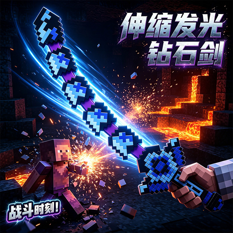 【伸缩丨摇摆】附魔发光钻石剑图片