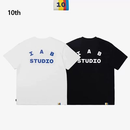 IAB STUDIO十周年印花字母纯棉宽松休闲圆领短袖T恤男女潮牌