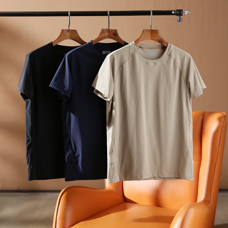 激光冲孔立裁速干透气短袖T恤衫