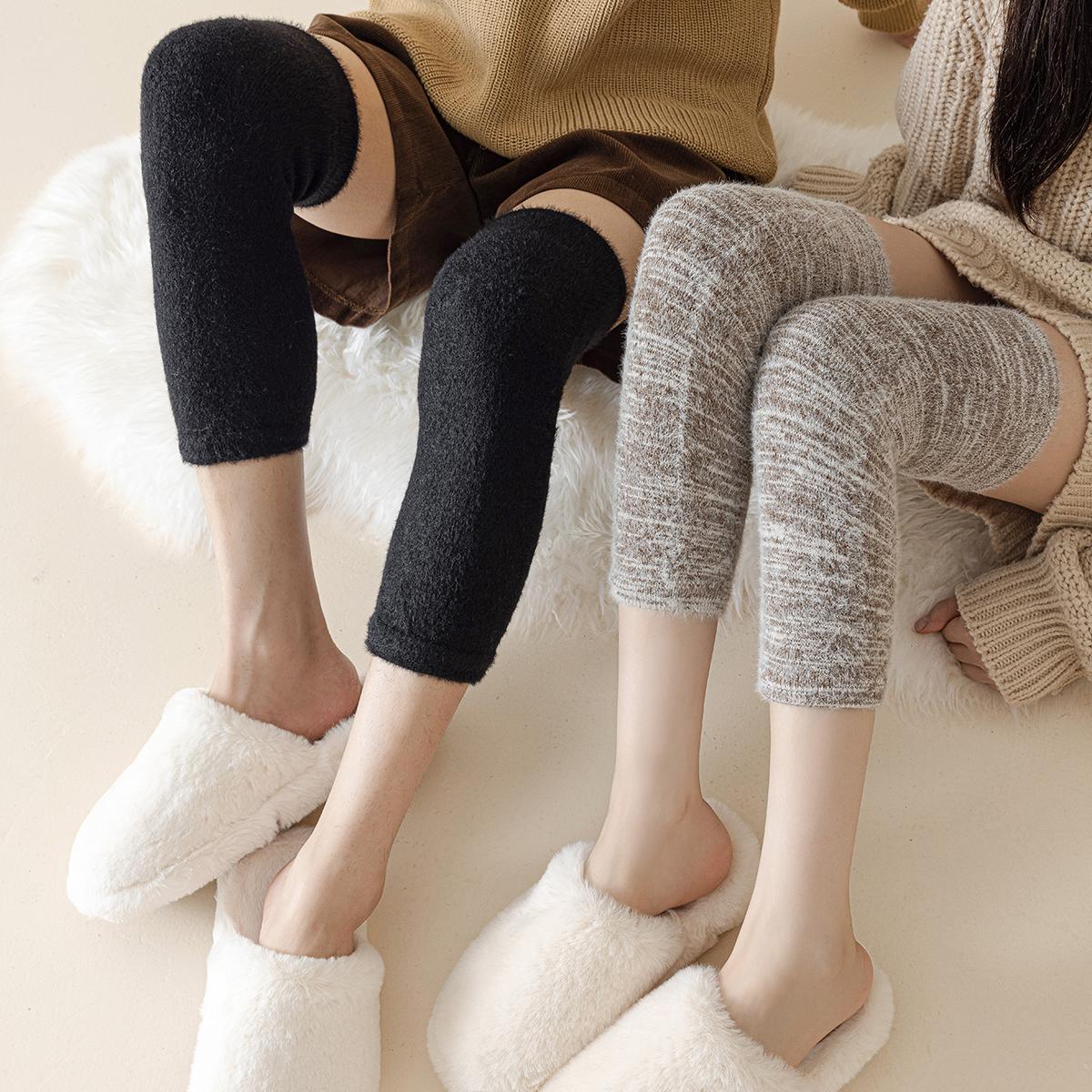 羊毛保暖加厚打底护膝长筒腿套