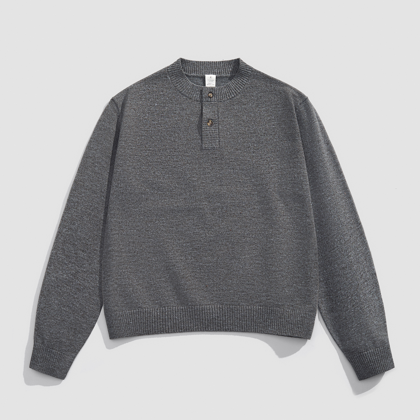 复古亨利领温润亲肤微廓针织衫男