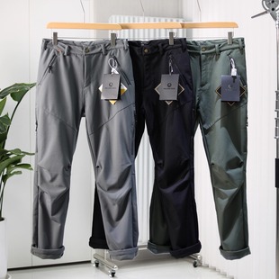 男户外防泼水加绒保暖运动休闲裤 3D立裁 蓄热暖绒 机能软壳裤