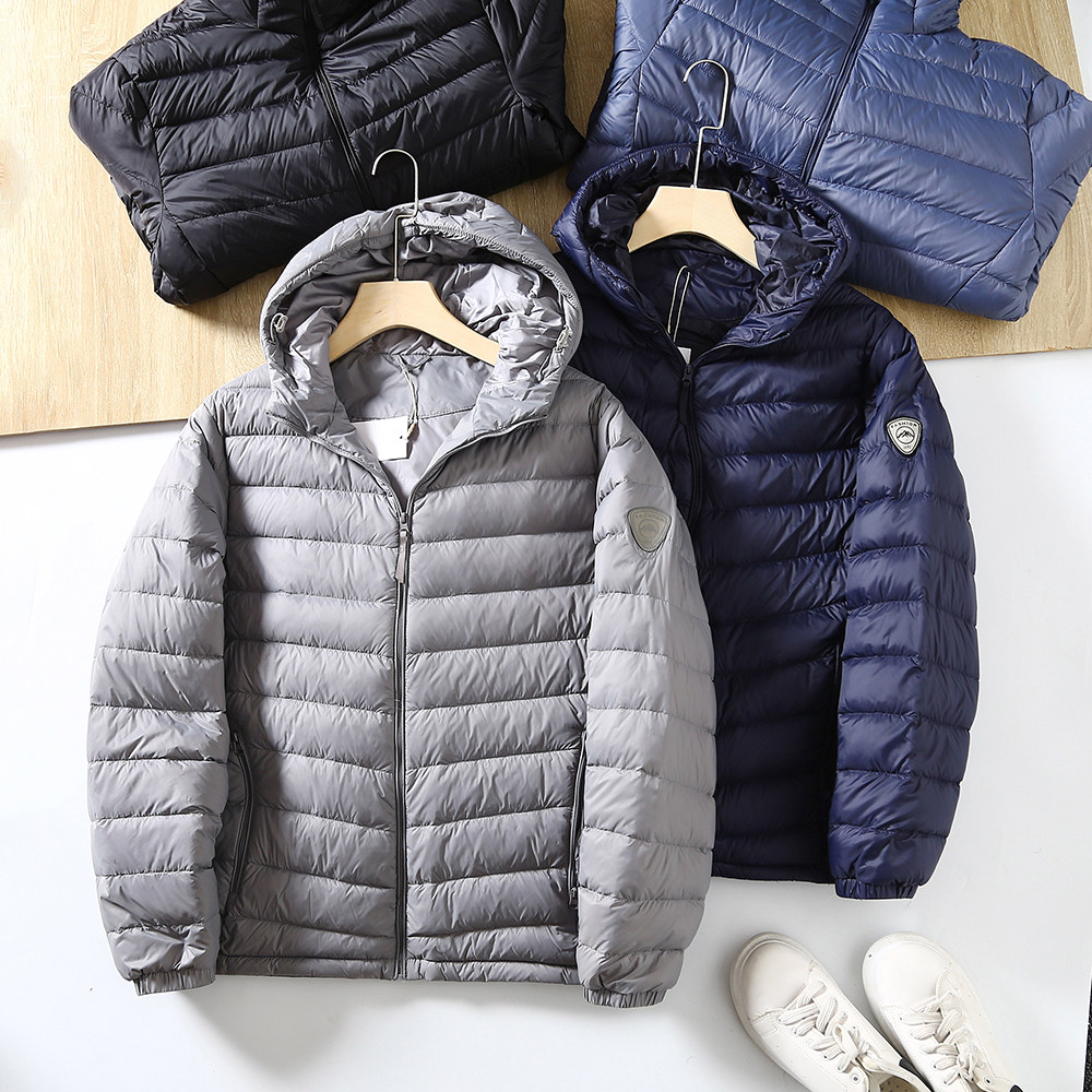 轻薄款羽绒服！蓬松85鸭绒！秋冬款男士户外连帽运动休闲羽绒外套