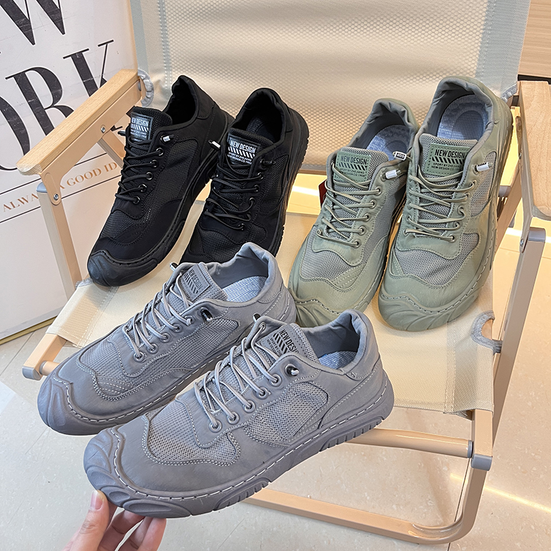 户外透气雨伞布面软底防滑休闲鞋