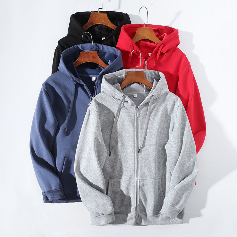 加绒加厚开衫卫衣加绒开衫上衣潮