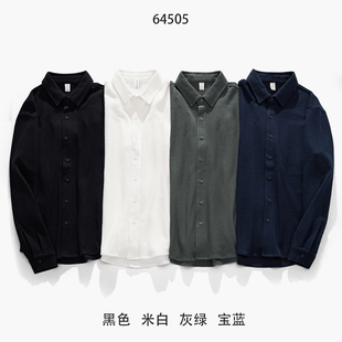 高克重华夫格！温暖软糯亲肤！秋季新款男士时尚翻领通勤长袖衬衫