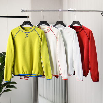 吸湿排汗华夫格撞色运动长袖T恤