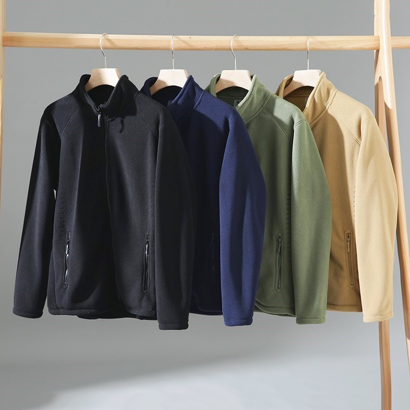 双面摇粒绒立领防风保暖抓绒外套