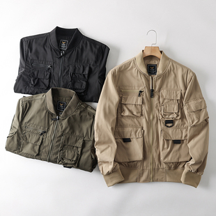 帅炸！战术多口袋！科技防水！户外薄款男棒球领M65工装夹克外套