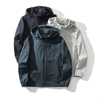 男士 抗风有型 户外连帽软壳冲锋衣外套 3D立裁 科技防风防泼水