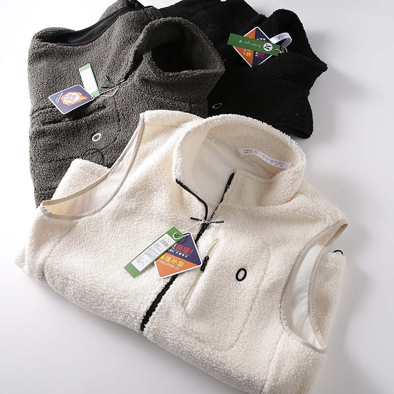 加厚羊羔毛摇粒绒立领马甲情侣款