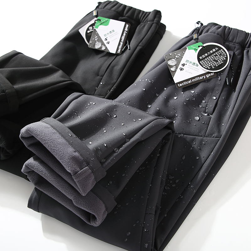 户外防风防泼水复合摇粒绒软壳裤