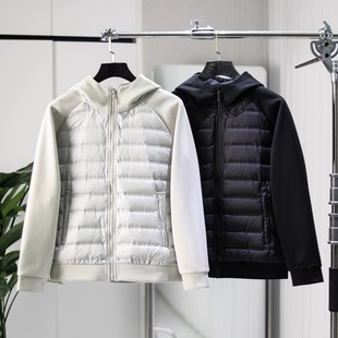 针织拼接设计!90鸭绒+压胶分仓!冬季男士连帽轻盈保暖羽绒服潮