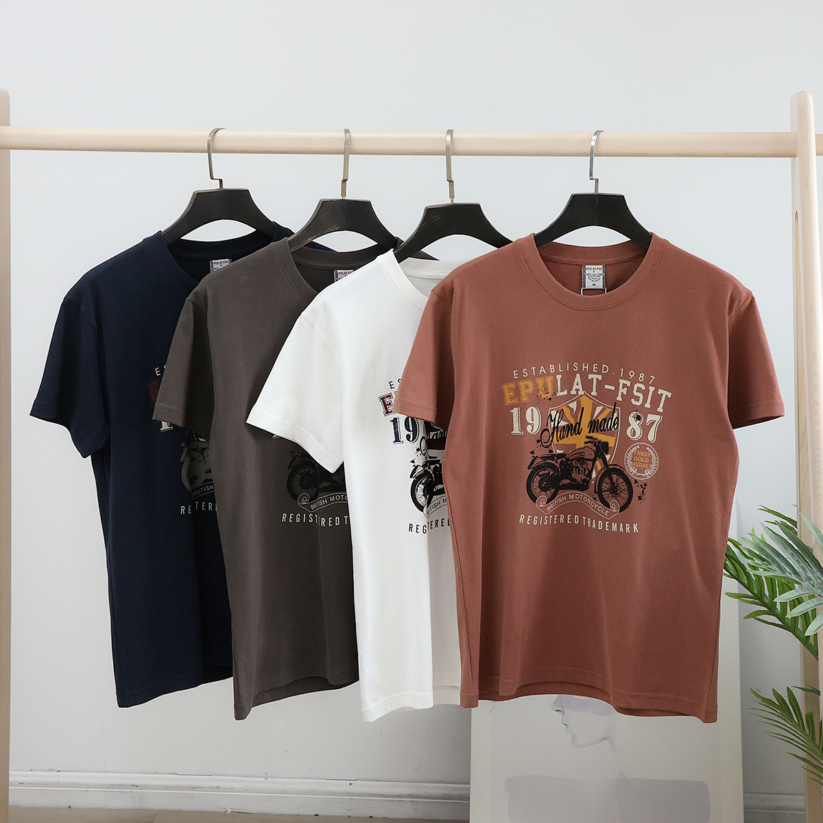 亲肤透气磨毛全棉印花短袖T恤衫