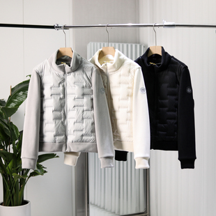 立领拼接奥粒绒轻暖羽绒外套 秋冬女款 90鹅绒填充 压胶分仓充绒