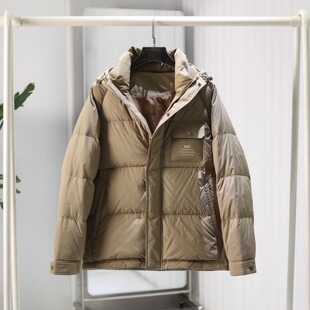 男士 高充绒 冬季 防风防泼水 连帽抗寒加厚90鸭绒羽绒服 巨保暖