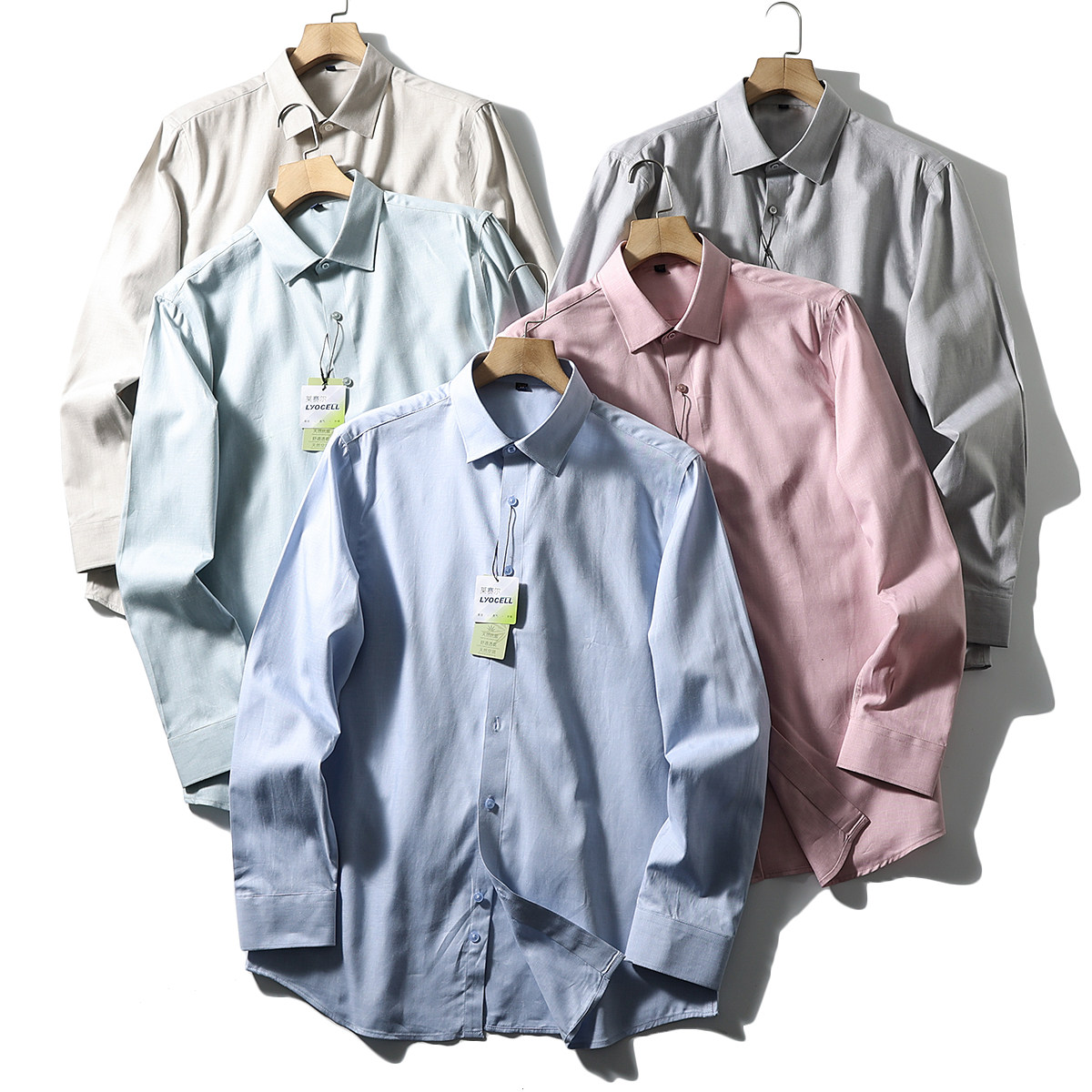 天丝亚麻面料！凉感抗菌！温莎一字领！男士商务休闲透气长袖衬衫,男装,衬衫,淘宝优惠券,粉丝福利购,淘宝优惠卷